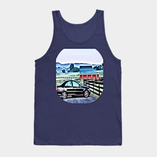 Black Car country Cartoon Tank Top